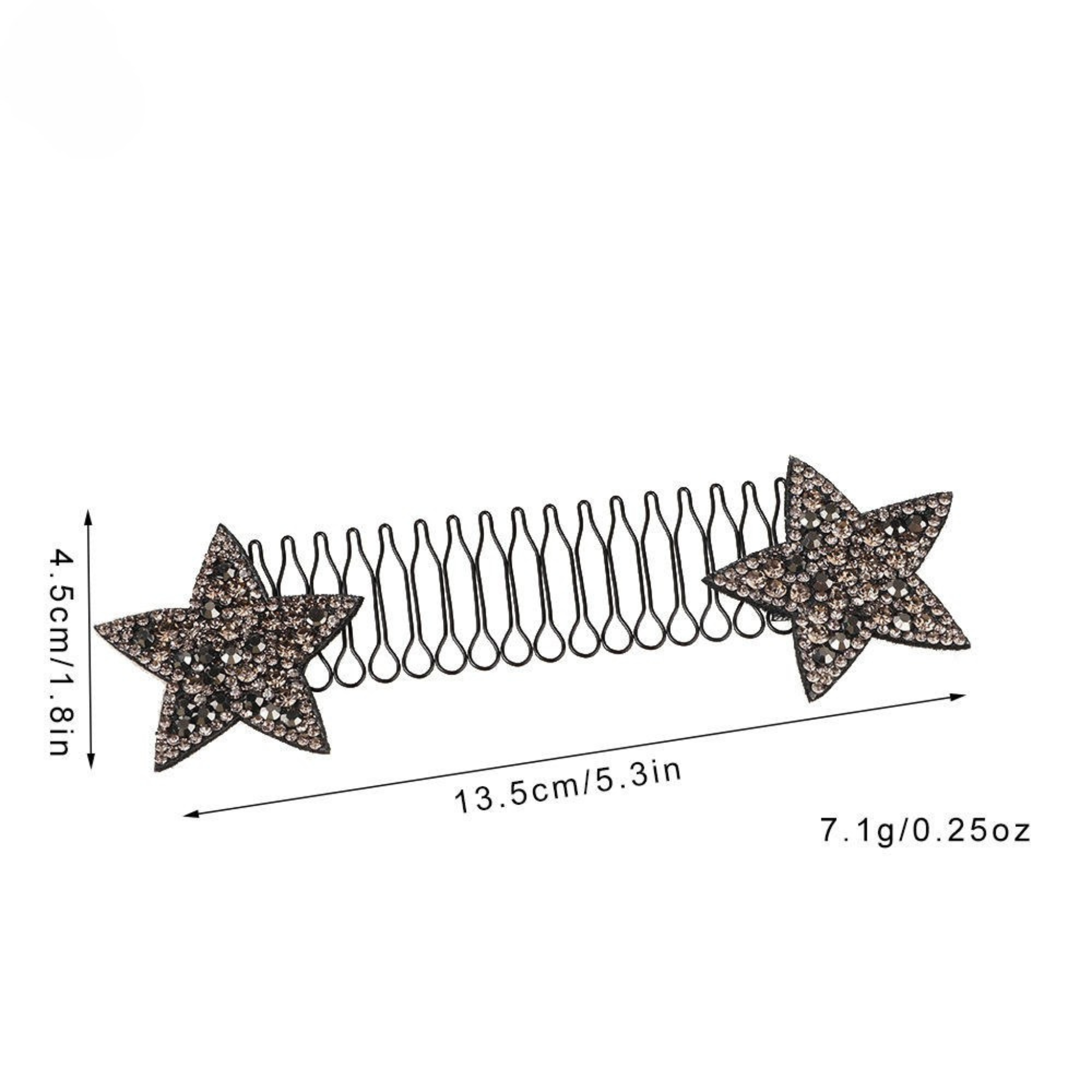 Giggles Boo Crystal Star Hair Comb, Stretchable Hair Pin for Girls and Women Pack of 4 pcs