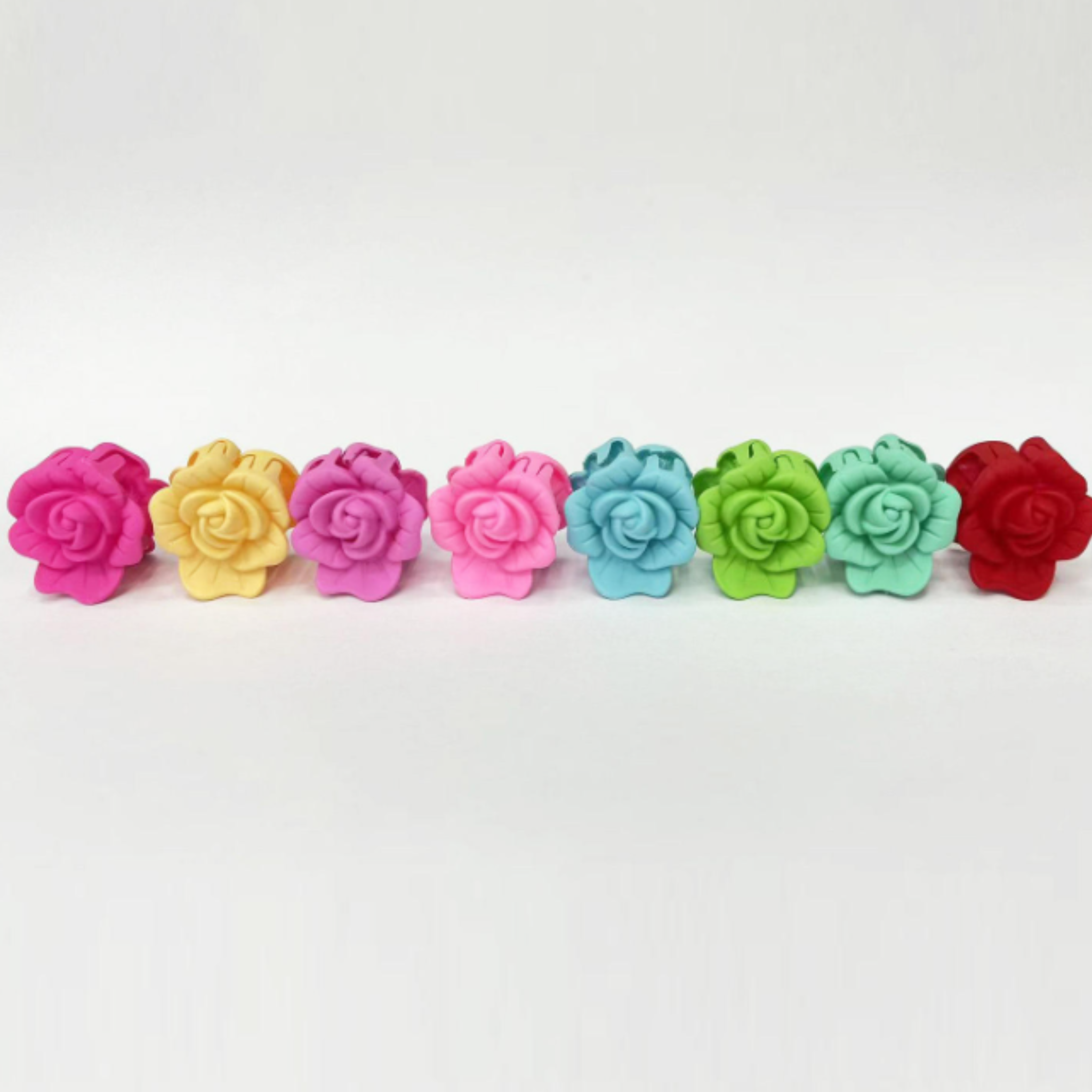 Gigglesboo 20 Pcs Mini Rose Flower Hair Clips – Colorful Clutcher for Delicate Styling