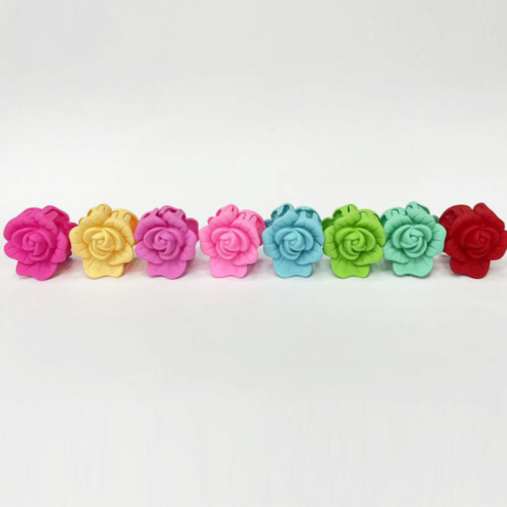 Gigglesboo 20 Pcs Mini Rose Flower Hair Clips – Colorful Clutcher for Delicate Styling