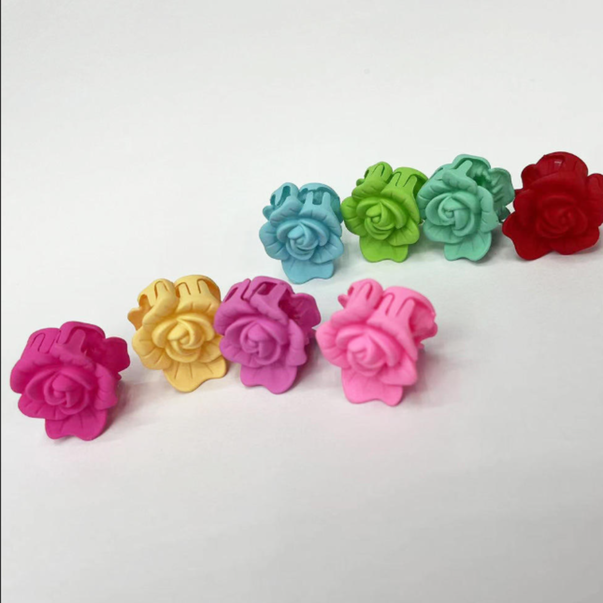 Gigglesboo 20 Pcs Mini Rose Flower Hair Clips – Colorful Clutcher for Delicate Styling