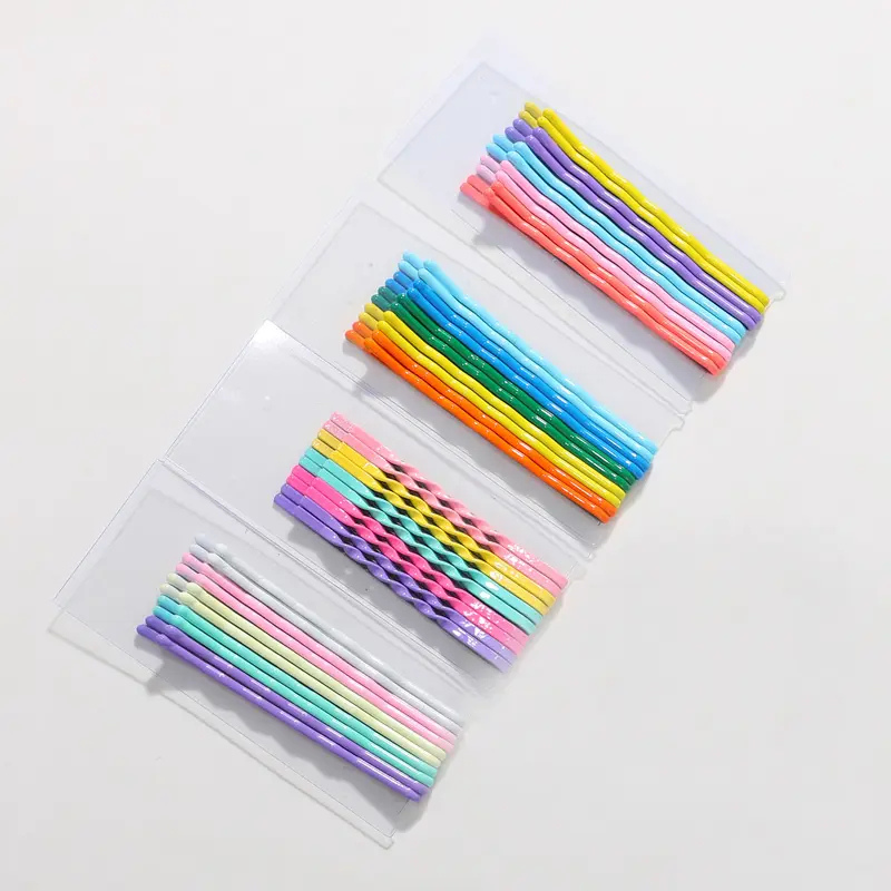 Giggles Boo Metallic Bobby Pins Set 50 Pieces Multicolor Hair Clips for Women and Girls