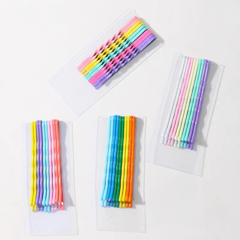 Giggles Boo Metallic Bobby Pins Set 50 Pieces Multicolor Hair Clips for Women and Girls