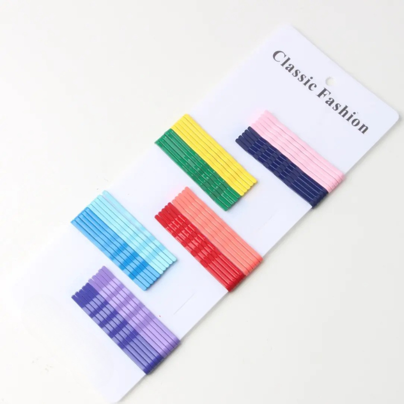Giggles Boo Metallic Bobby Pins Set 50 Pieces Multicolor Hair Clips for Women and Girls