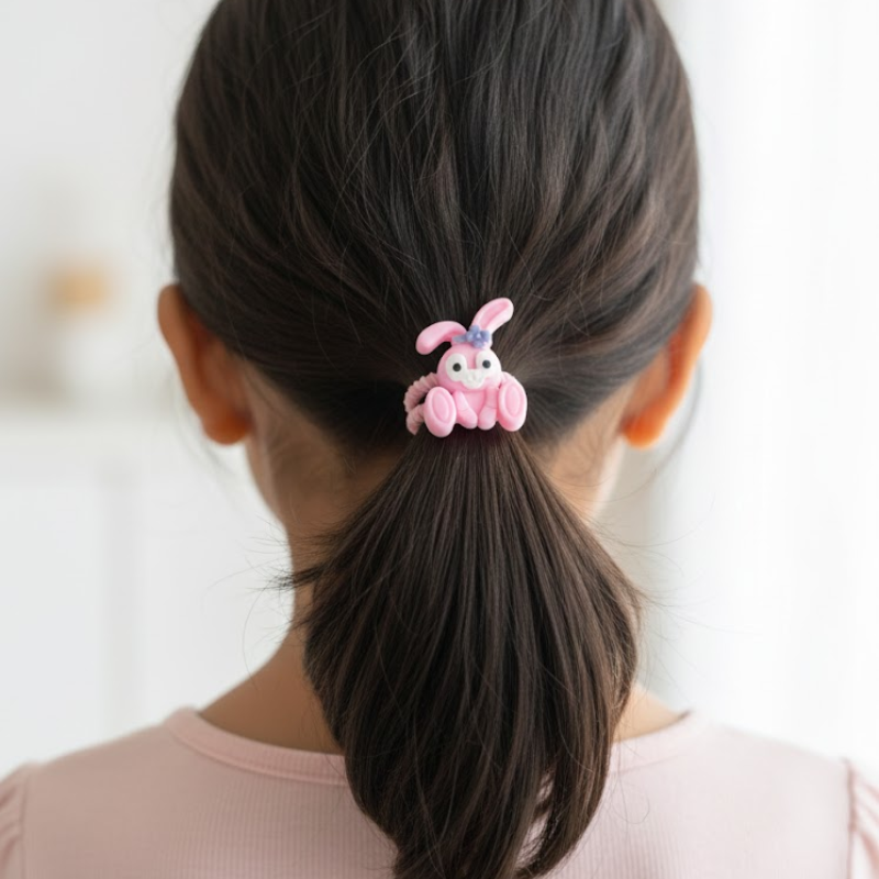 Mini Bunny Hair Ties, Pack of 10 Pcs, Soft Elastic Hair Rubber Band for Toddlers and Kids