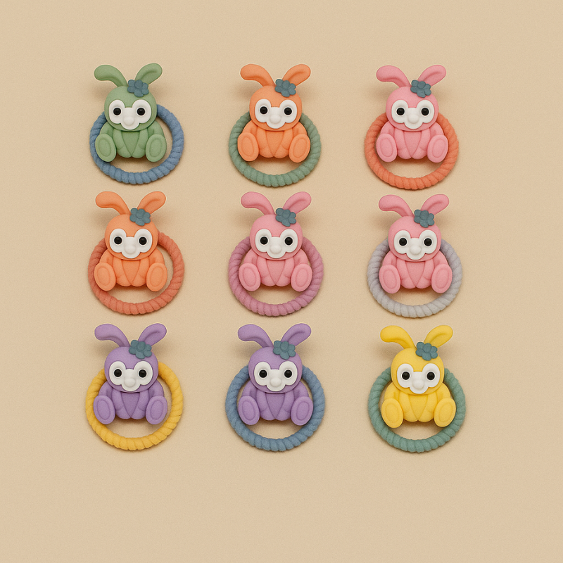 Mini Bunny Hair Ties, Pack of 10 Pcs, Soft Elastic Hair Rubber Band for Toddlers and Kids