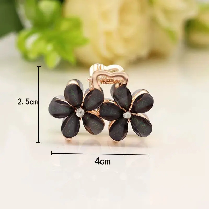 Giggles Boo Pack of 5 Crystal Flower Hair Claw Set Multicolor Hair Clips for Women