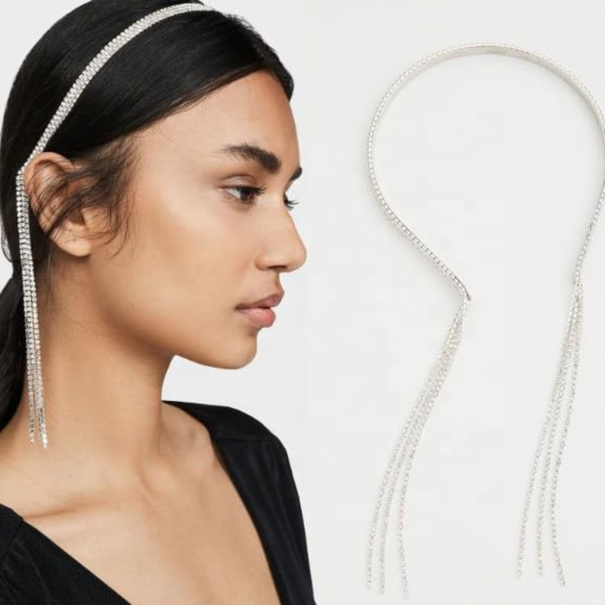 Woman wearing a decorative headband