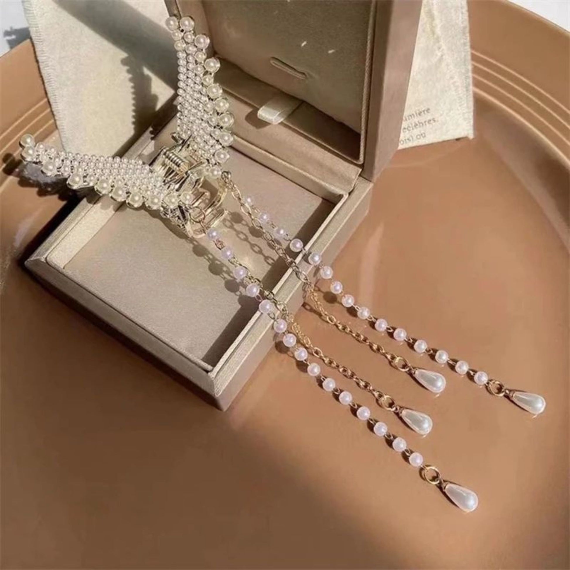 Butterfly Jaw Hair Claw Clips Korean Pearl