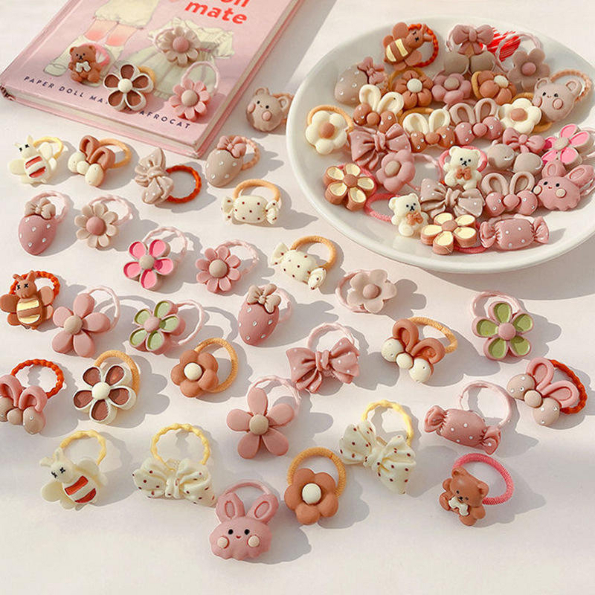 Hair Tie Spiral Band Kids Accessories Cartoon Ties Rainbow Hair Coils Pony girls Rubber Tie