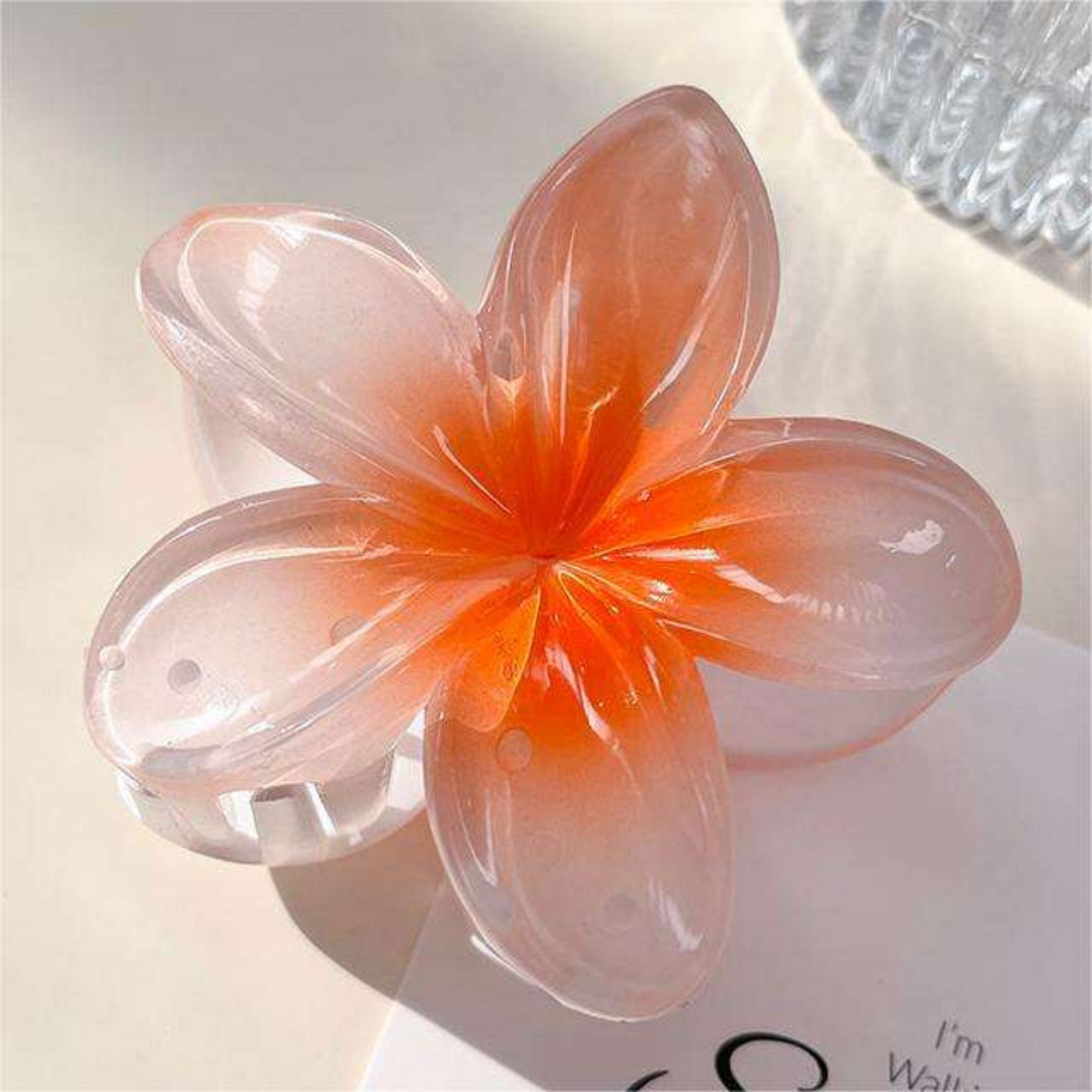 Hair Accessories Claw Flower Plumeria Clutcher Resin Women girls pack of 2 big clip