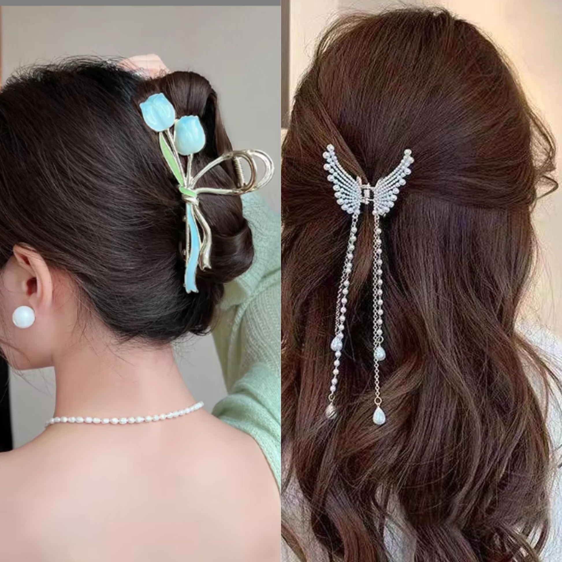  Flower & Butterfly Claw clips 