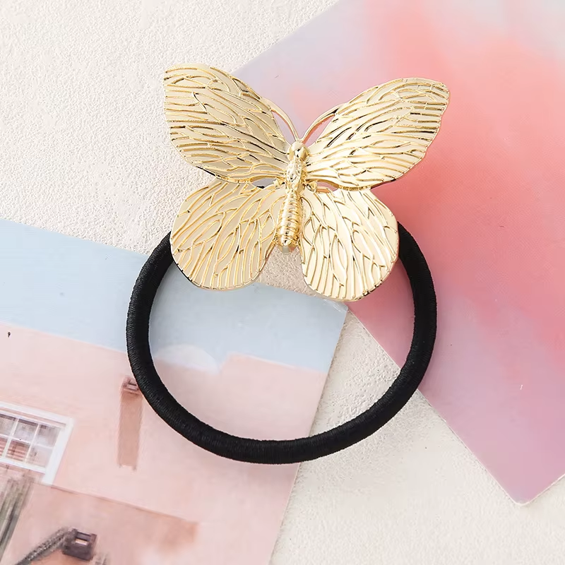 girls hair band
vintage style hair tie
golden hair elastic