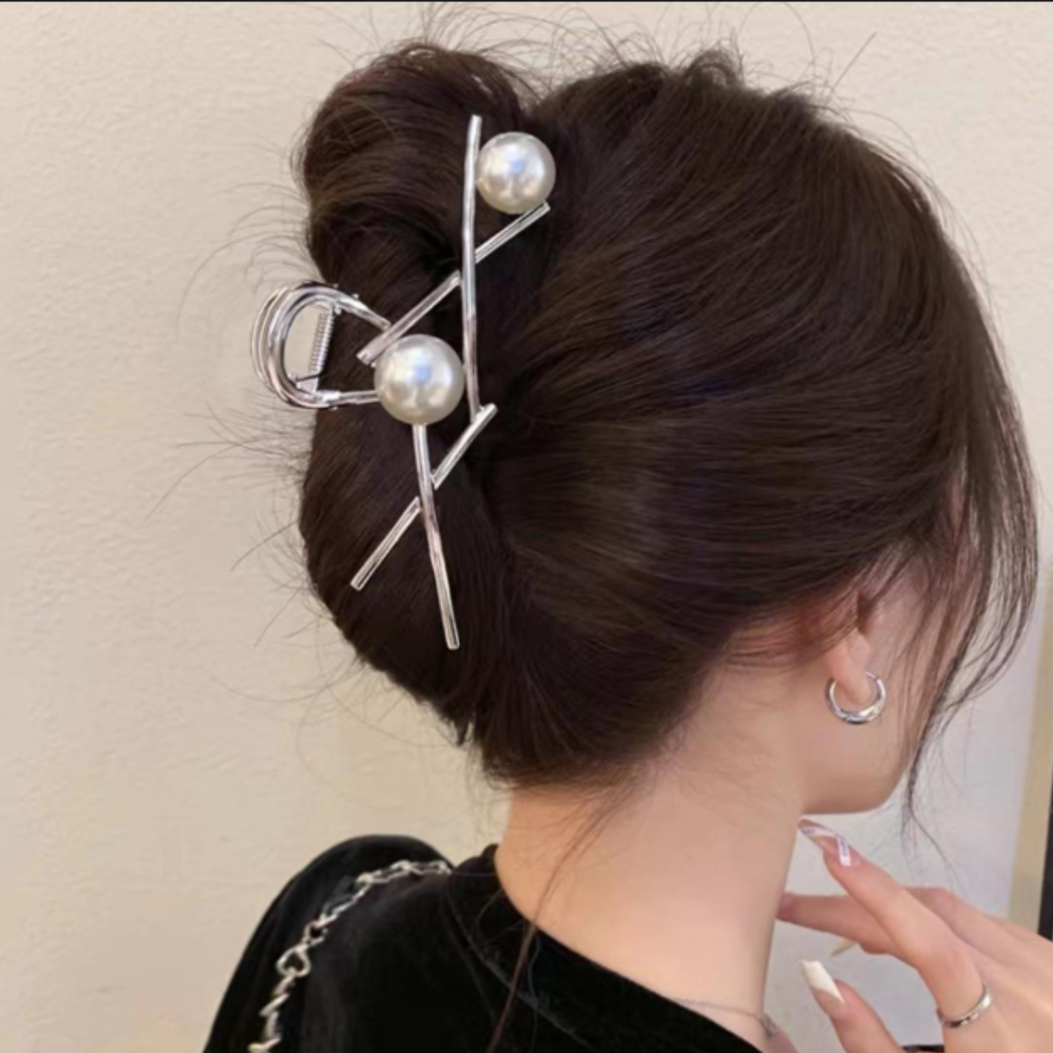 Hair Accessories stylish Strong Grip pearl Fashionable Clutcher Claw Metal Women Girls Clips