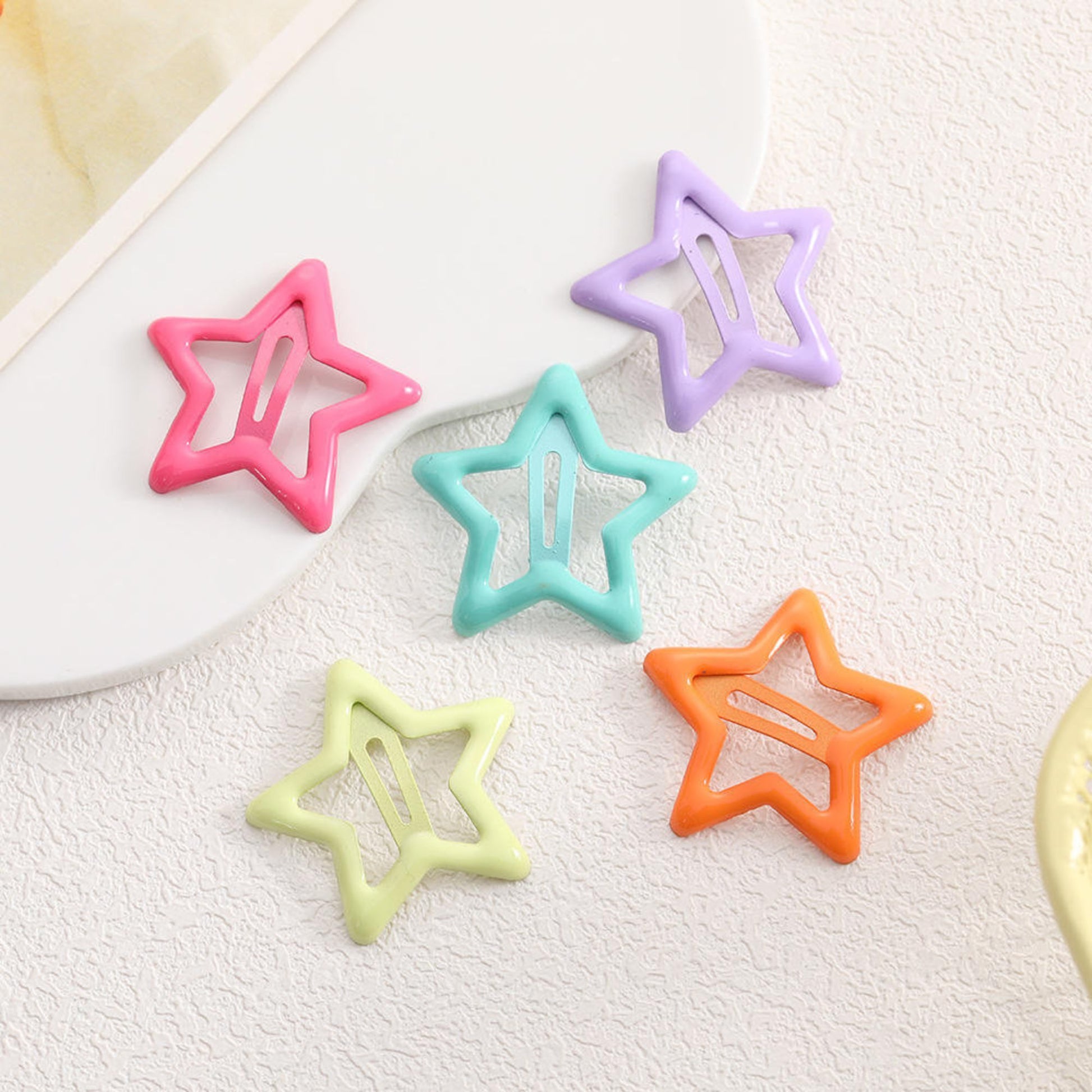 Multicolour Princess Star Hair Clips – Durable Metal Hairpins Set for Girls, Tic Tac 