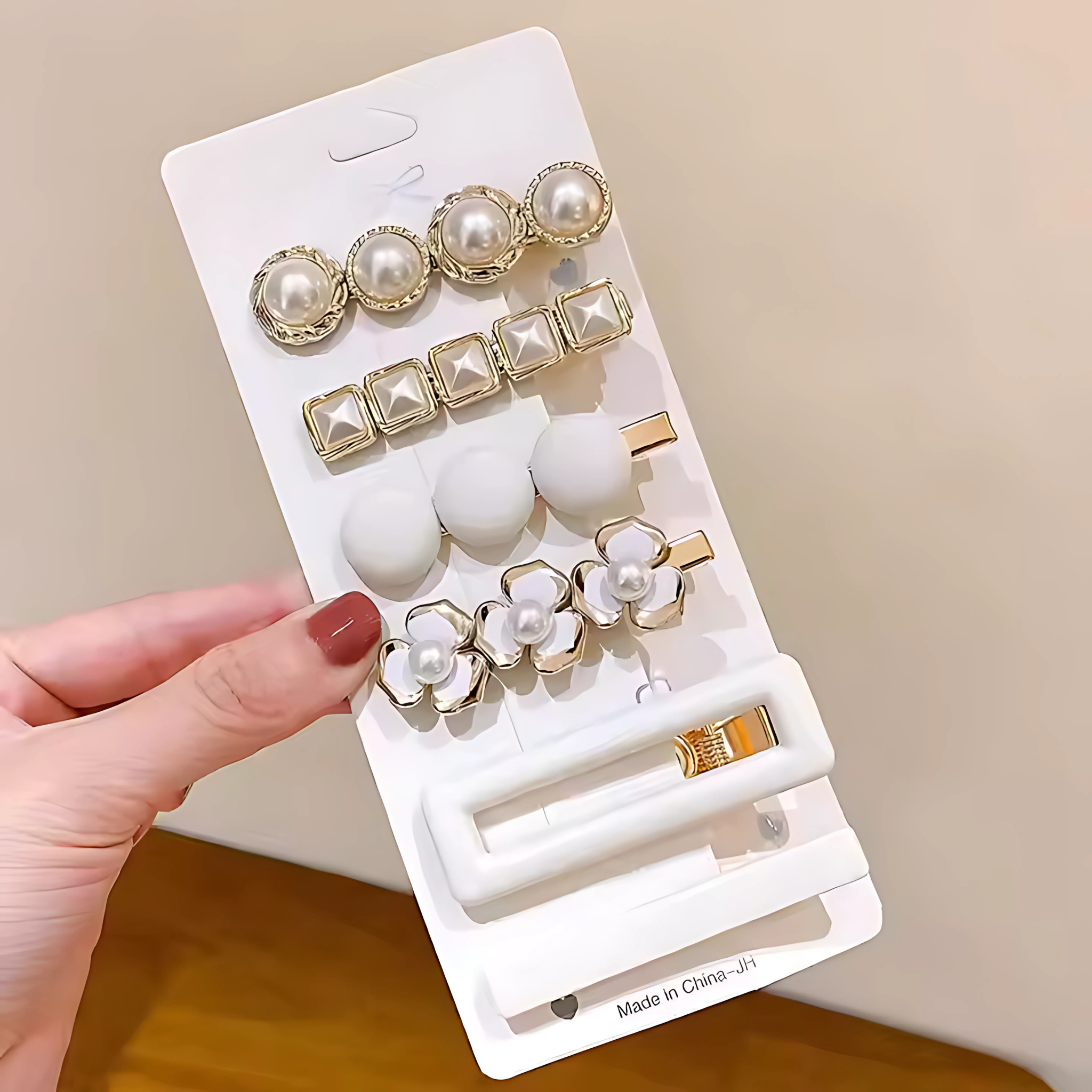  Hair Accessories clips white stone flower women styling barrettes  