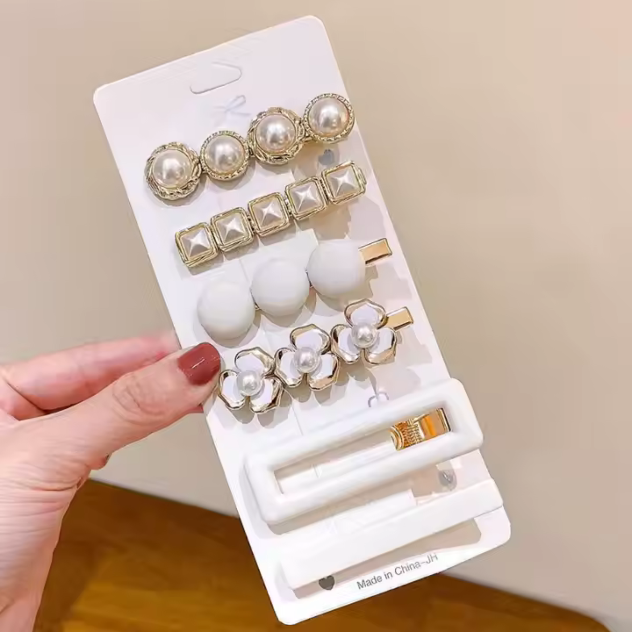 Hair Accessories clips white stone flower women styling barrettes