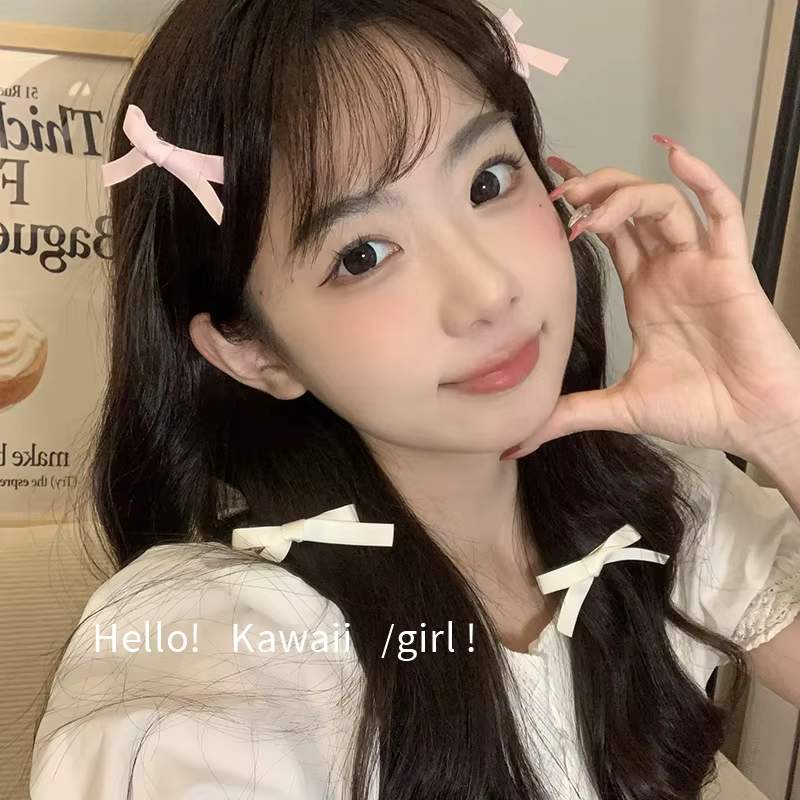 Giggles Boo | Pack of 6 pcs (Any Random 6 Colour) Hair Ribbon Clips, Tiny Bow Clips for Thick & Fine Hair for Women and Girls | Alligator Clip for Hair Styling | Gift for Girls