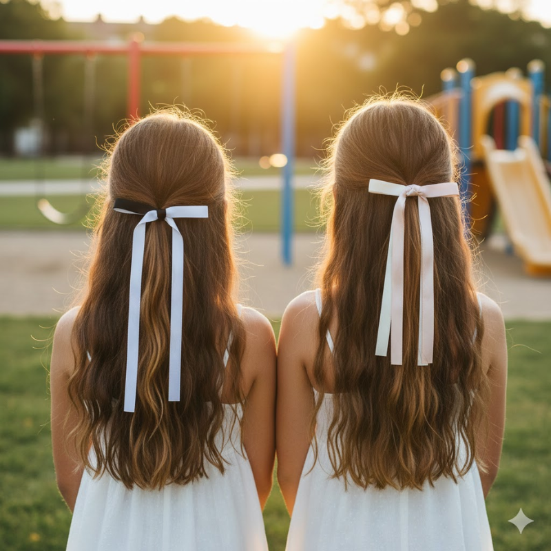 Giggles Boo Korean Satin Ribbon Bow Hair Clips for Women & Girls | Long Tail Bowknot Aesthetic Hair Accessories | Cute Trendy Stylish Hair Clip | Pack of 2 – Random Colors