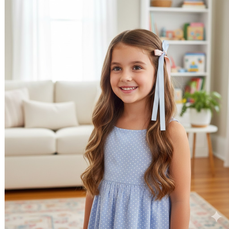 Giggles Boo Korean Satin Ribbon Bow Hair Clips for Women & Girls | Long Tail Bowknot Aesthetic Hair Accessories | Cute Trendy Stylish Hair Clip | Pack of 2 – Random Colors