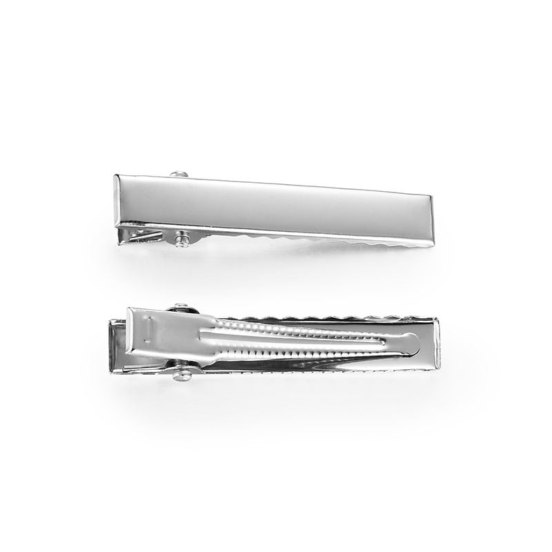 Giggles Boo 50 Pieces Metal Alligator Hair Clips Crocodile style Hair Clip Silver, 4.5cm each, Thicker Prong Design for Girls and Women | Craft DIY Accessories