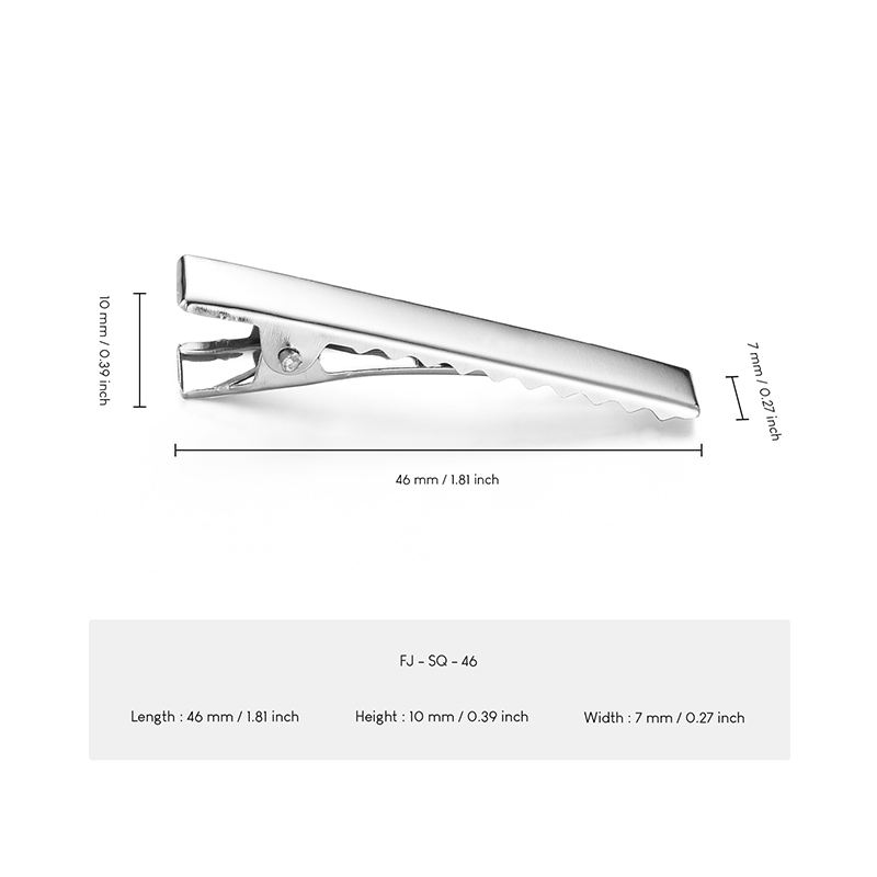 Giggles Boo 50 Pieces Metal Alligator Hair Clips Crocodile style Hair Clip Silver, 4.5cm each, Thicker Prong Design for Girls and Women | Craft DIY Accessories