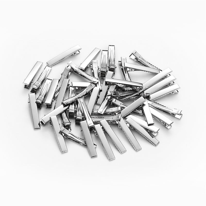 Giggles Boo 50 Pieces Metal Alligator Hair Clips Crocodile style Hair Clip Silver, 4.5cm each, Thicker Prong Design for Girls and Women | Craft DIY Accessories