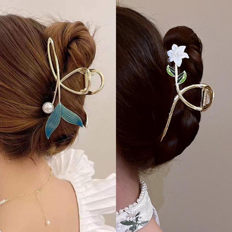 Mermaid fish tail hair claw
Flowr hair claw clip
Elegant hair clips for women
Stylish hair accessories for girls