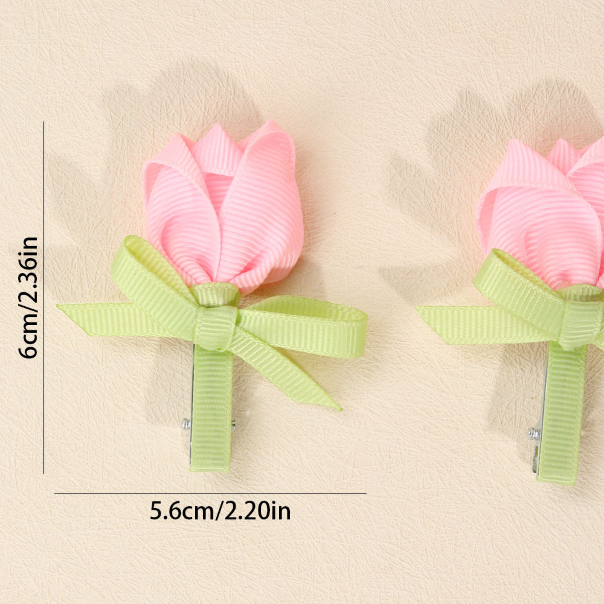 decorative hair clip, soft ribbon hair clip, floral bow hair accessory 