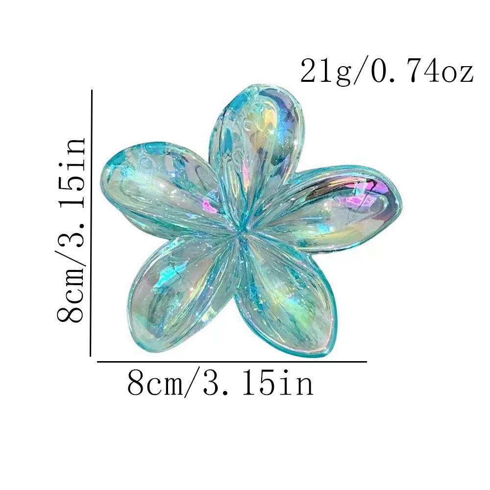 Giggles Boo Transparent Flower Hair Claw Clips Multicolor Claw for women and girls Set of 2