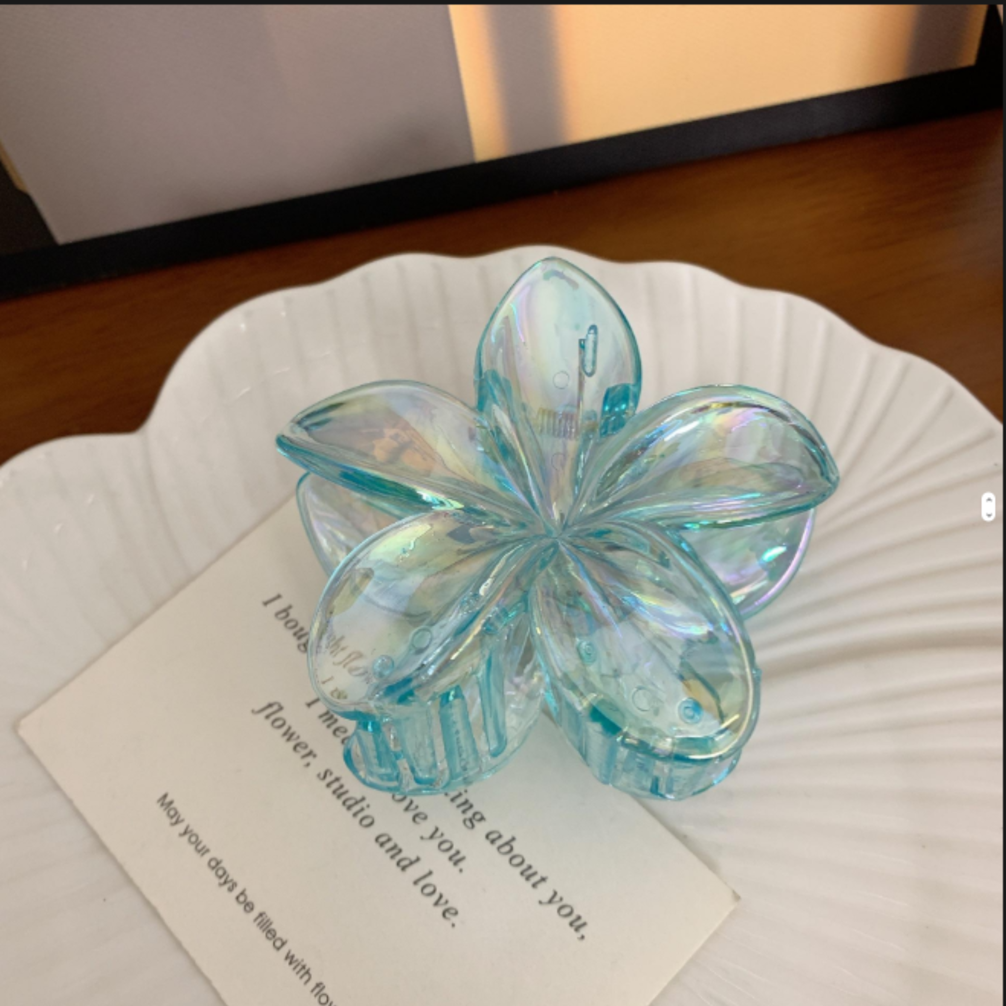 Flower claw Hair Accessories Transparent Elegant Floral Hairpin Stylish glossy Clutcher Claw Clips