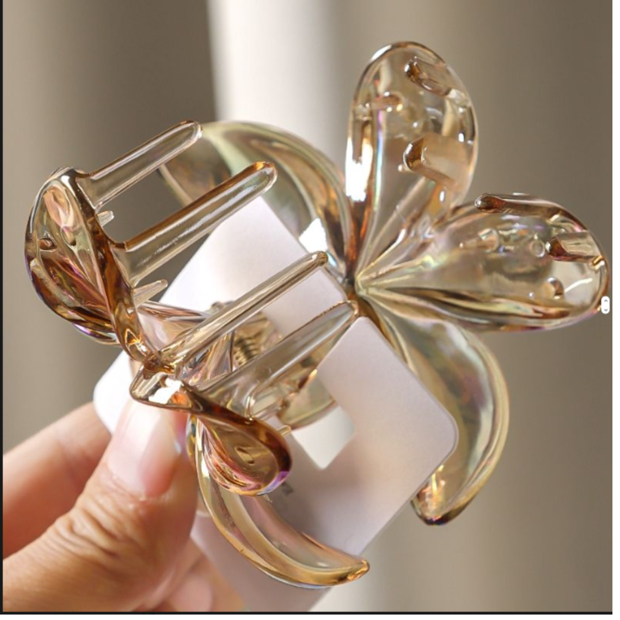 Flower claw Hair Accessories Transparent Elegant Floral Hairpin Stylish glossy Clutcher Claw Clips