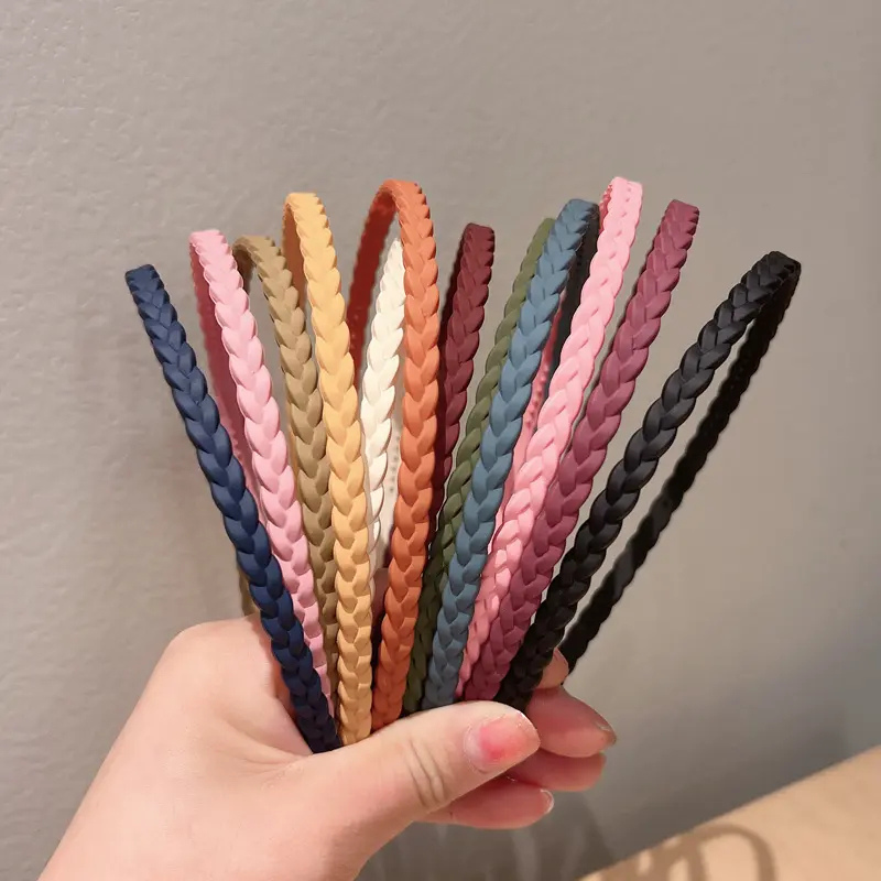  set of braided hairbands in various colors 